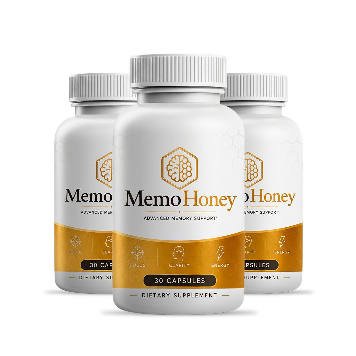 Three bottles of Memo Honey