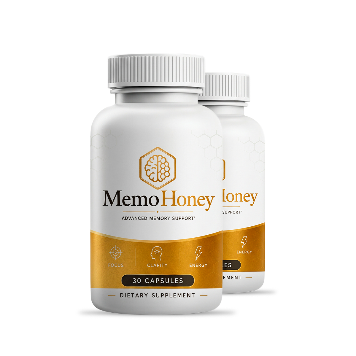 Two bottles of Memo Honey