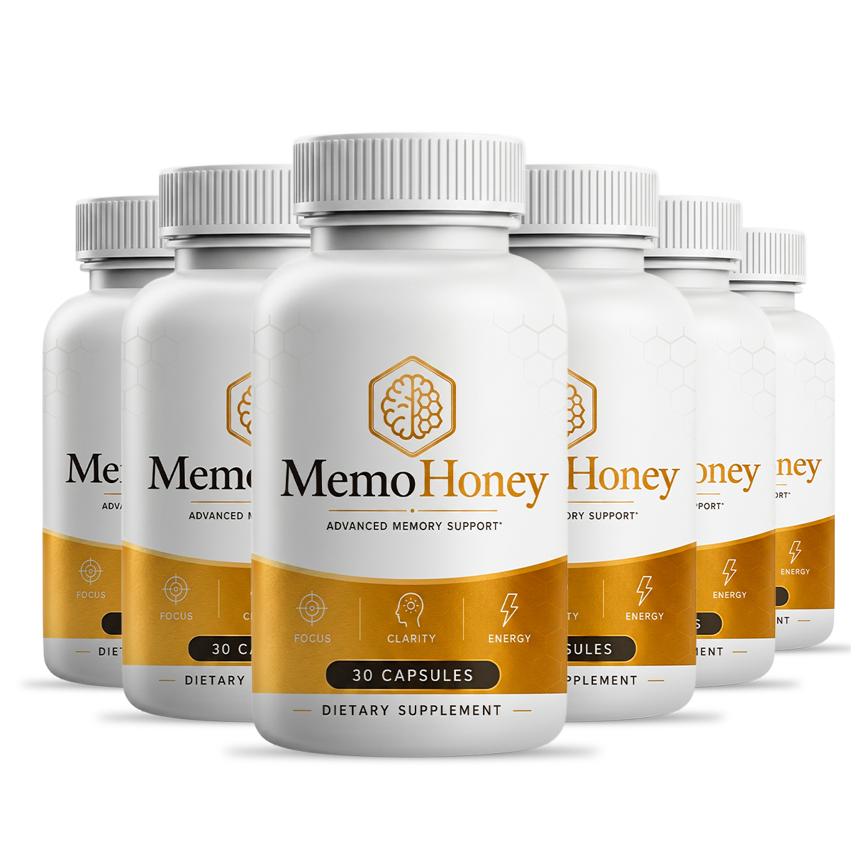 Six bottles of Memo Honey dietary supplement