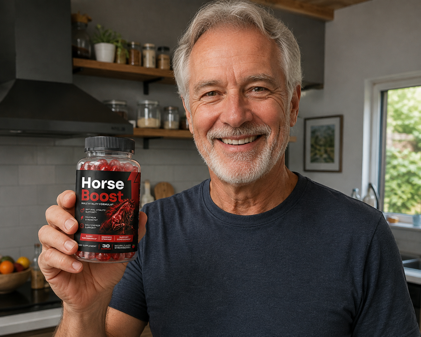 Horse Boost customer holding the product