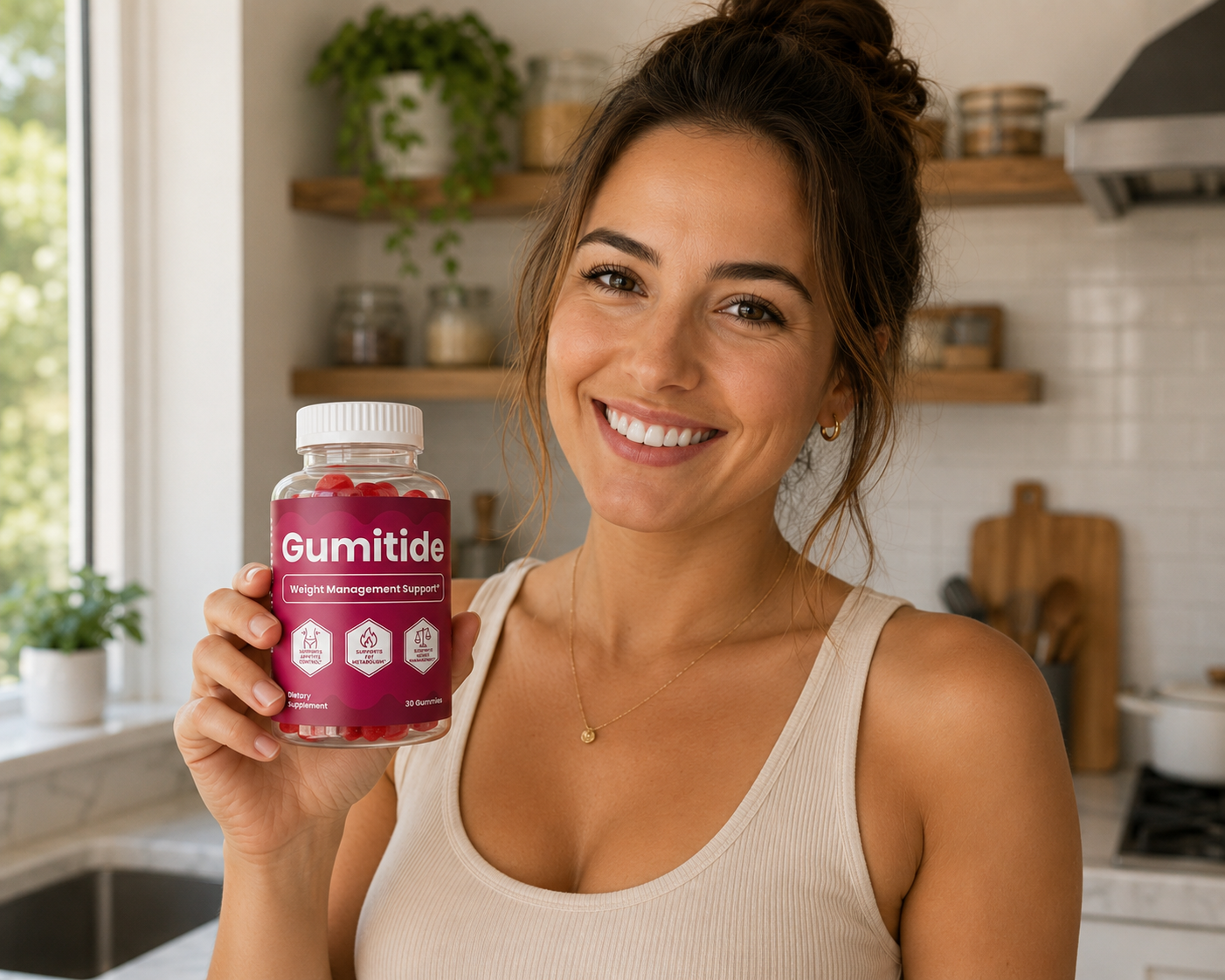 Gumitide customer holding the product